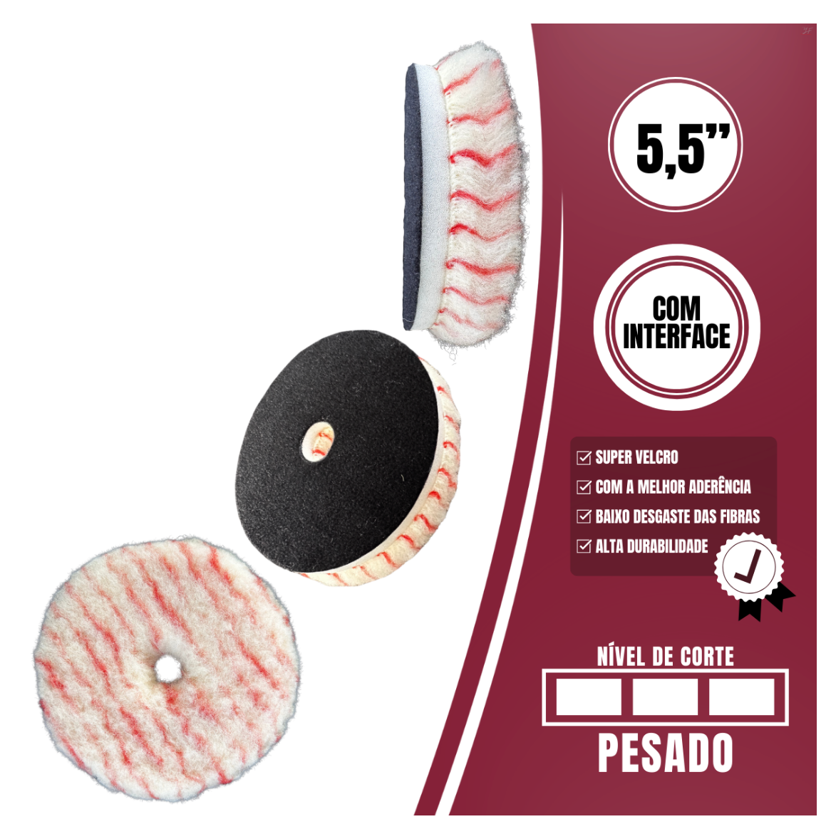 Boina Pirulito Lã SV com Iterface – 5,5″ Corte Pesado – LINCOLN